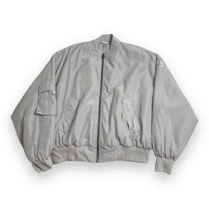 alo yoga it girl gray bomber jacket